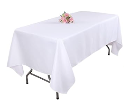 White Polyester Tablecloth for rent in San Francisco